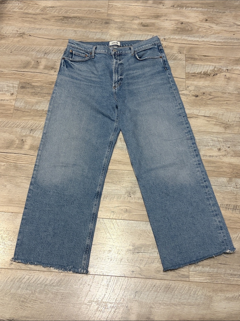 Agolde Ren Wide-Leg Raw Hem Jeans